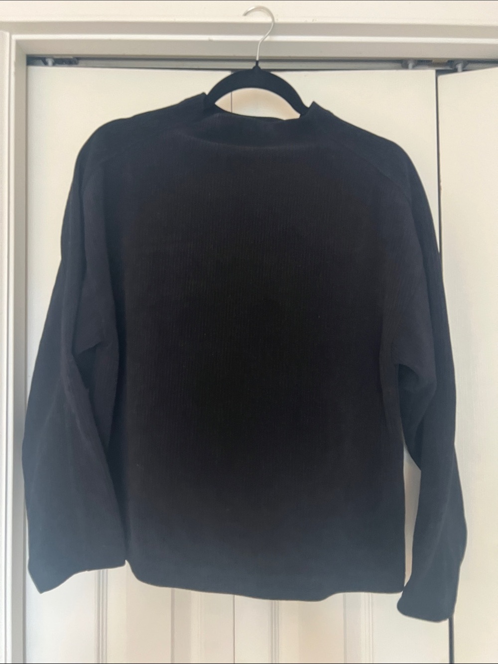 NWT Madewell Mock Neck Corduroy Top - Black, small